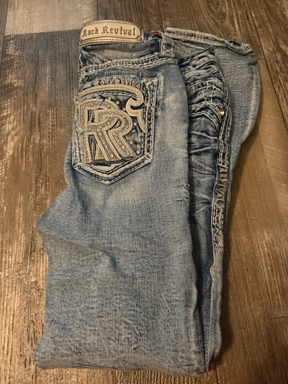 Rock Revival Women's Light Wash Embellished Bootcut Jeans